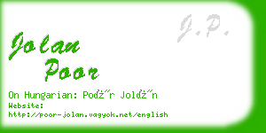 jolan poor business card